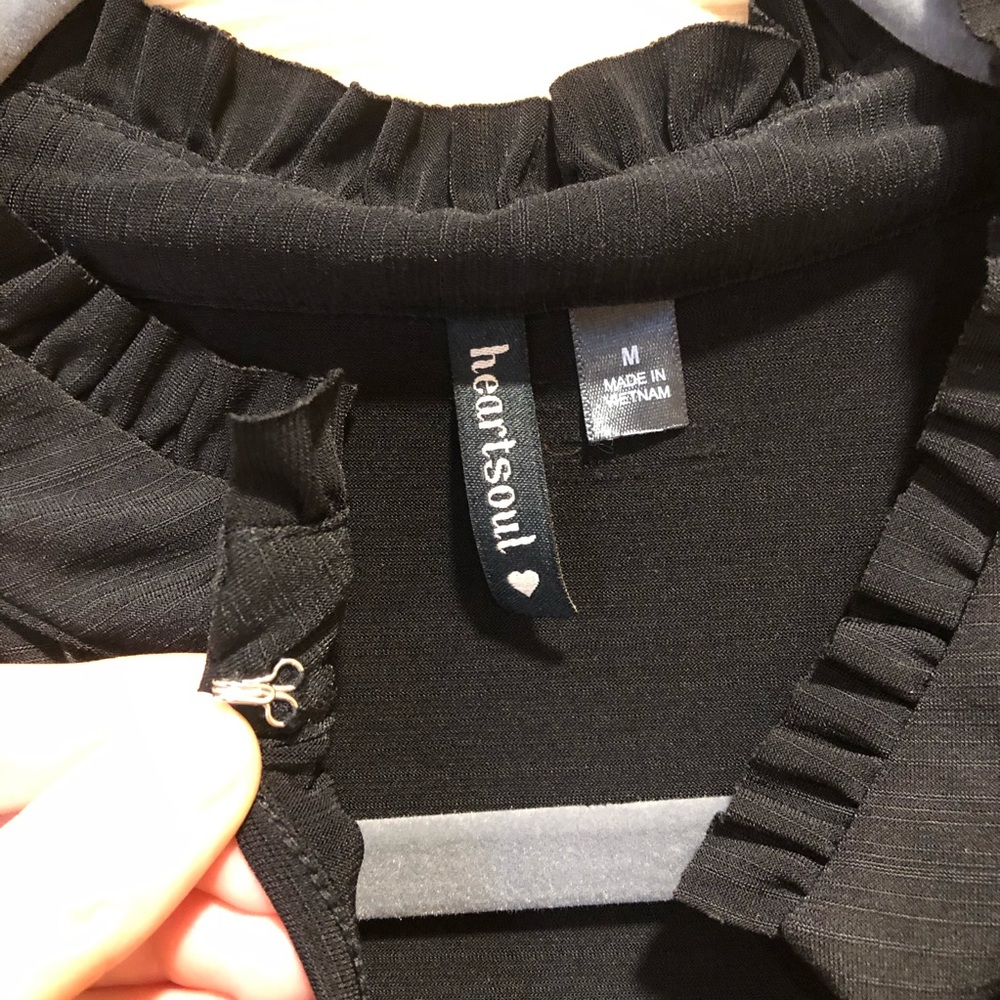 HeartSoul Black Ruffle Blouse - Picture 3 of 4